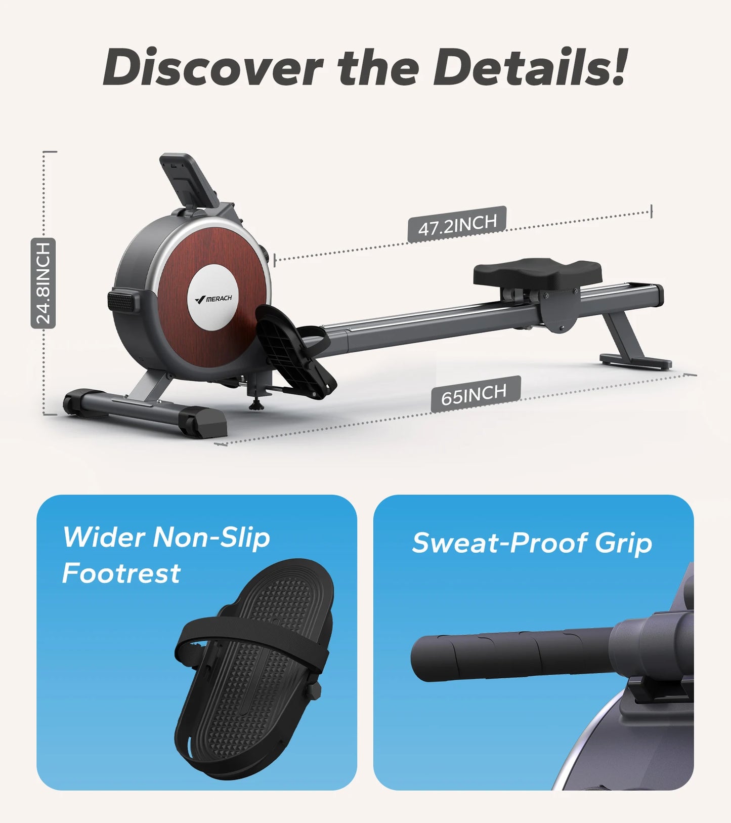 Merach Magnetic Rowing Machine With 16 Resistance Levels