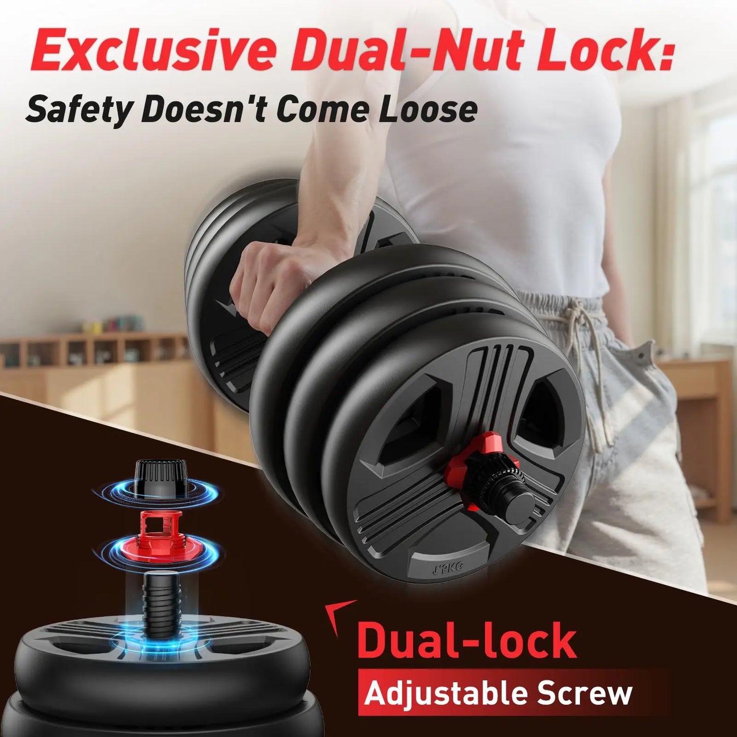 FED Fitness 5 In 1 Adjustable Dumbbell Set Barbell Stand - Alice's Wellness Hub