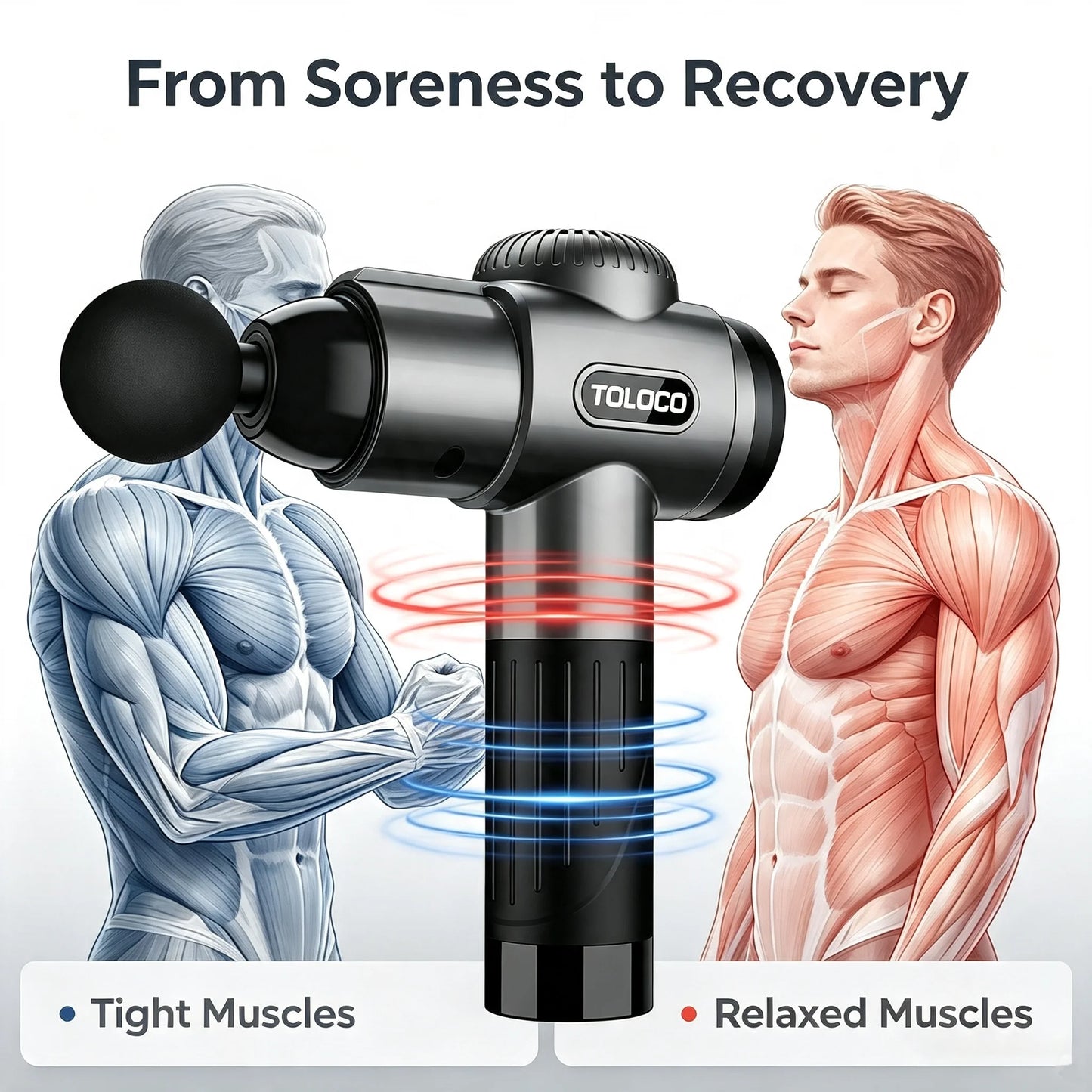 Portable Mini Deep Tissue Massage Gun With Attachments