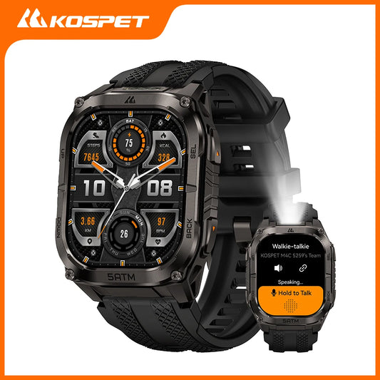 KOSPET Tank M4C Rugged Smartwatch Military GPS With Flashlight 5ATM