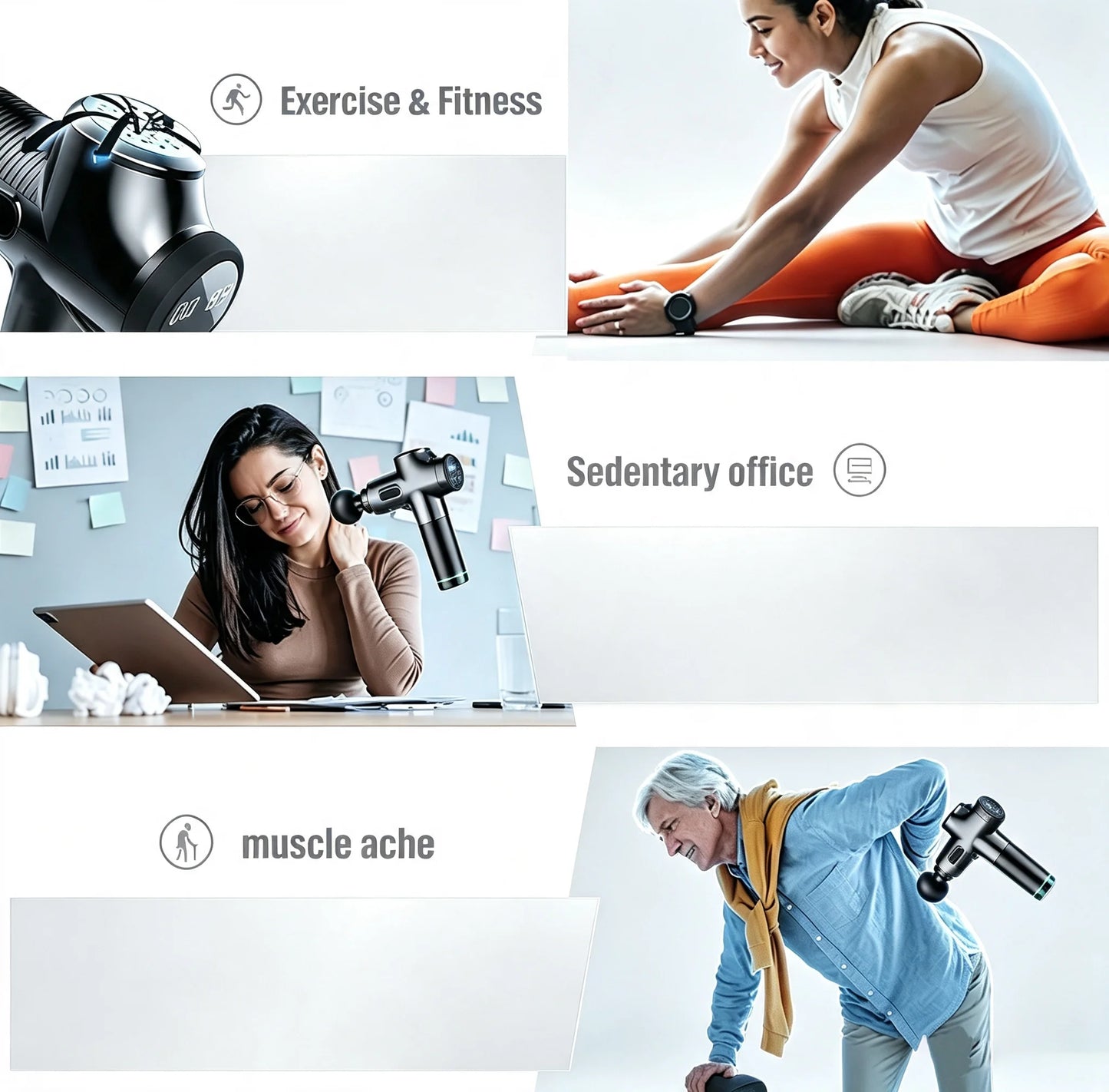 Portable Mini Deep Tissue Massage Gun With Attachments