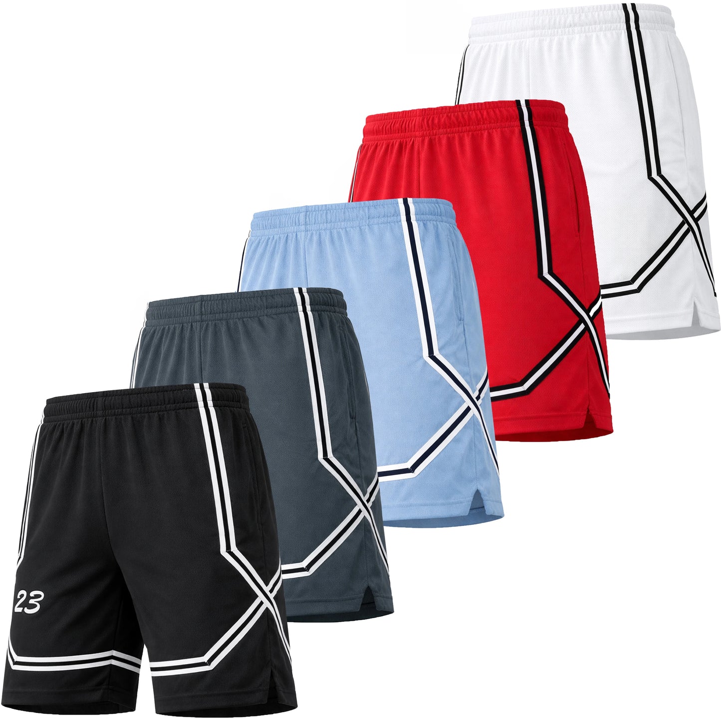 Men's 5-Pack Lightweight Moisture Wicking Mesh Shorts