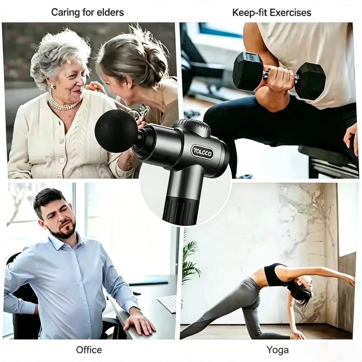Portable Mini Deep Tissue Massage Gun With Attachments