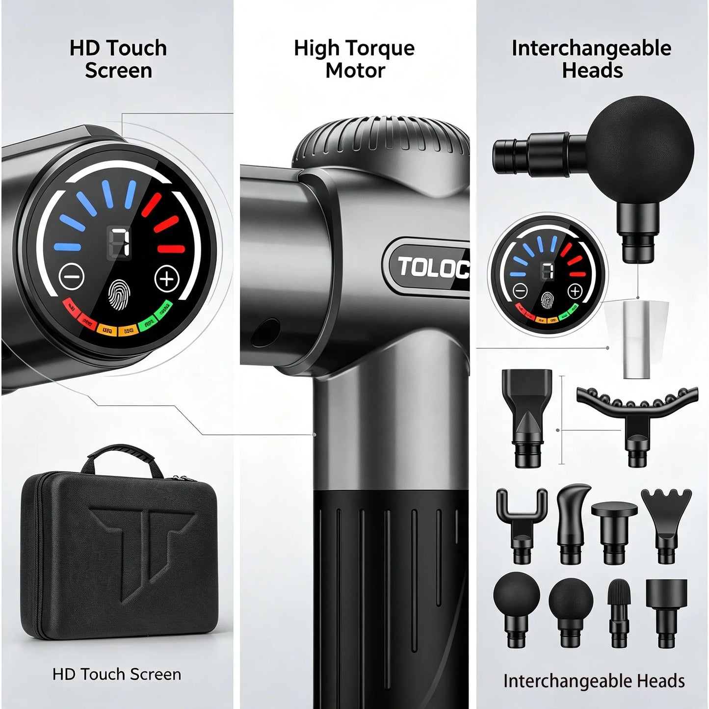 Portable Mini Deep Tissue Massage Gun With Attachments
