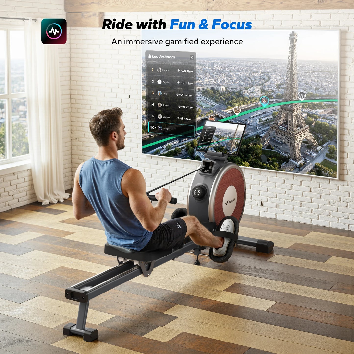 Merach Magnetic Rowing Machine With 16 Resistance Levels