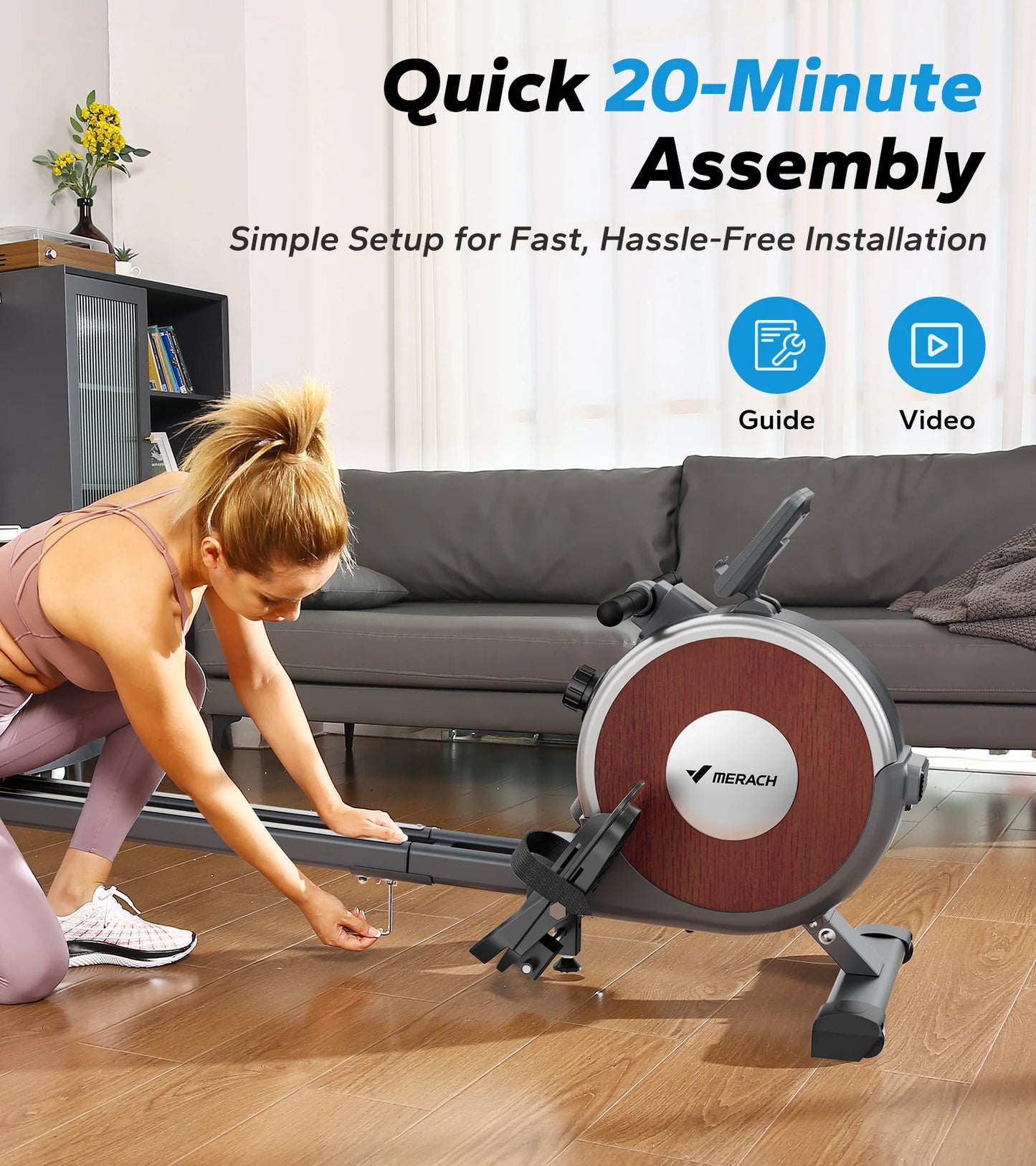 Merach Magnetic Rowing Machine With 16 Resistance Levels