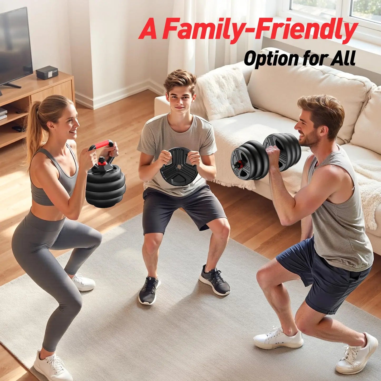 FED Fitness 5 In 1 Adjustable Dumbbell Set Barbell Stand - Alice's Wellness Hub
