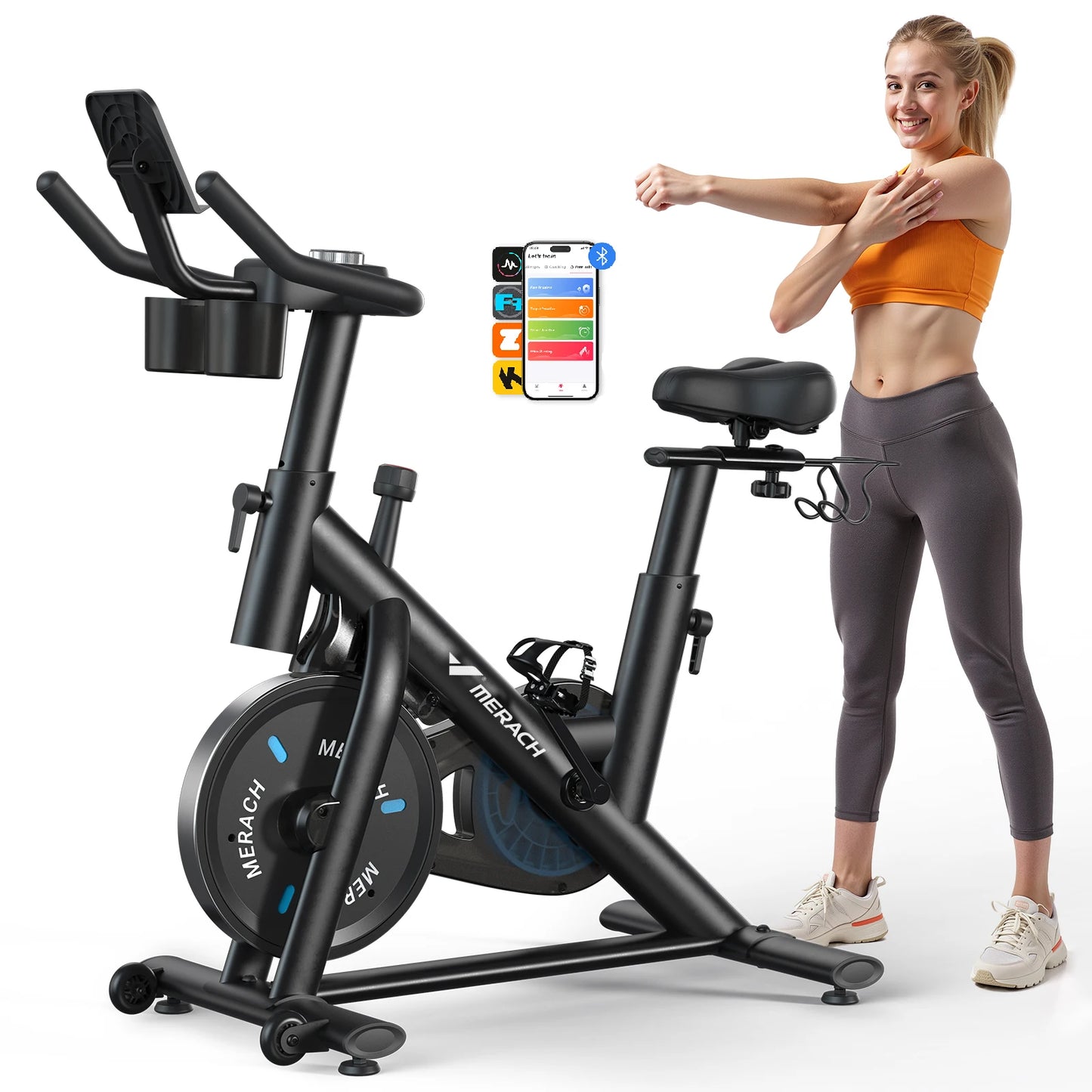 MERACH Magnetic Resistance Indoor Bike With Exclusive App