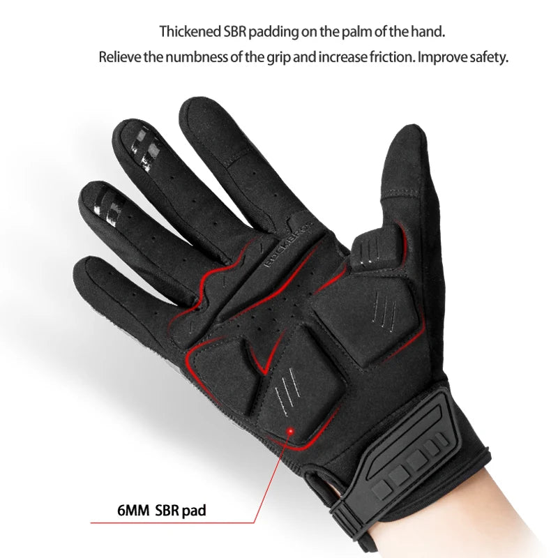 ROCKBROS Thermal Cycling Gloves Windproof Shockproof Touch Screen Full Finger