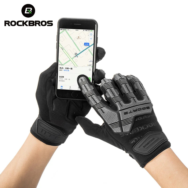 ROCKBROS Thermal Winter Cycling Gloves Windproof Touch Screen Full Finger