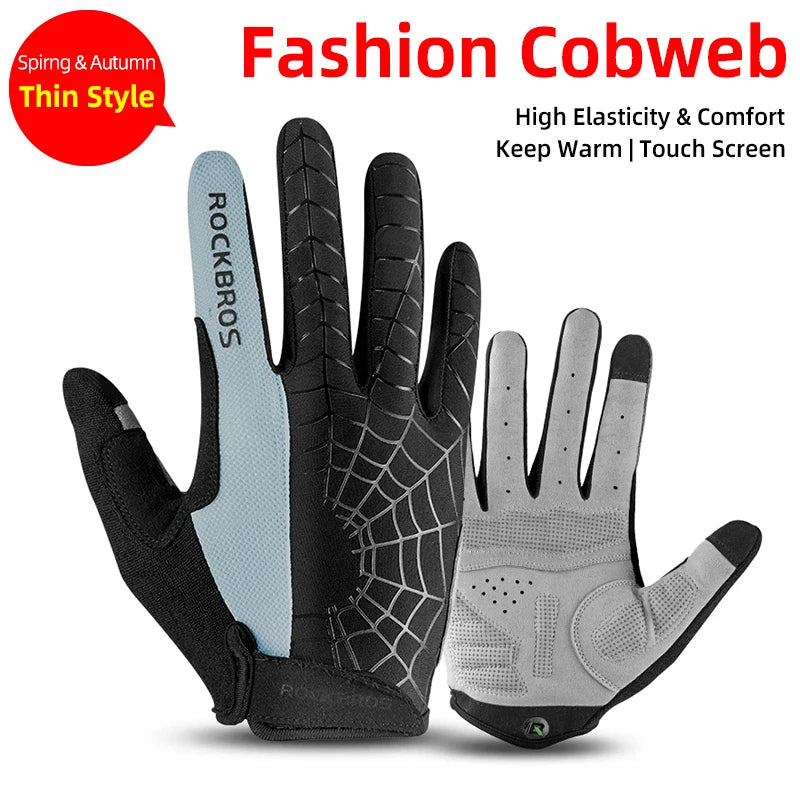 ROCKBROS Thermal Cycling Gloves Windproof Shockproof Touch Screen Full Finger