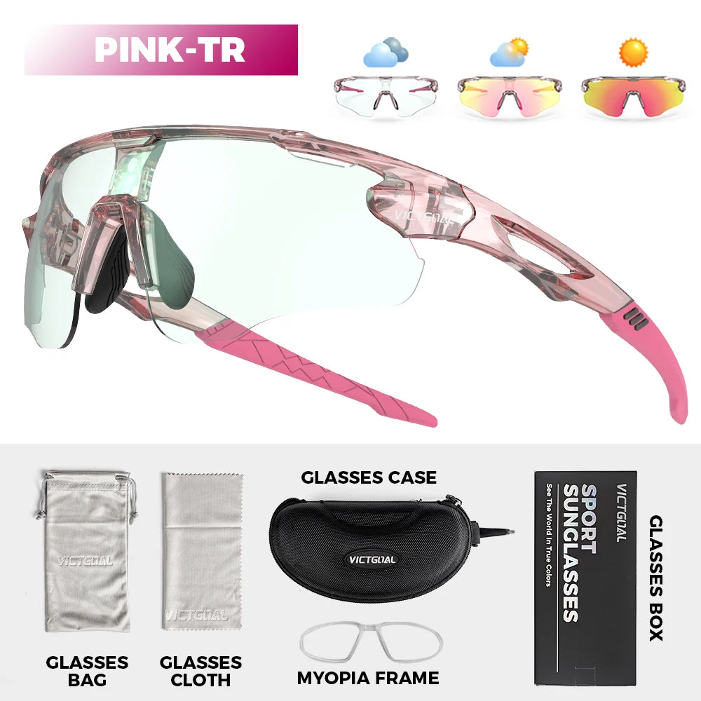 Victgoal Photochromic Cycling Sunglasses UV400 Protection For Men Women