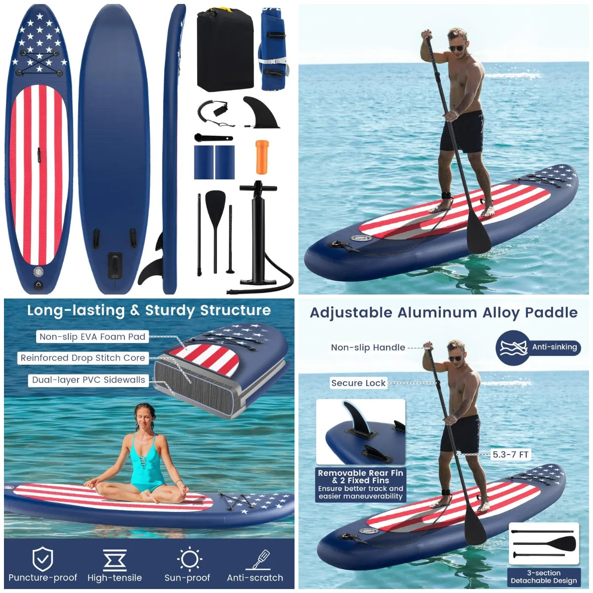 YTYIN Inflatable Stand Up Paddle Board With Premium Accessories