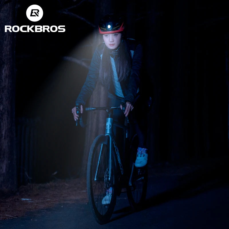 ROCKBROS Cycling Helmet Front Light Type-C Charging LED Safety