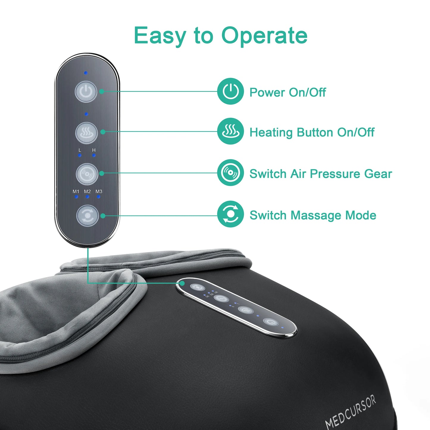 Medcursor Shiatsu Foot Massager With Heat Roller For Pain Relief