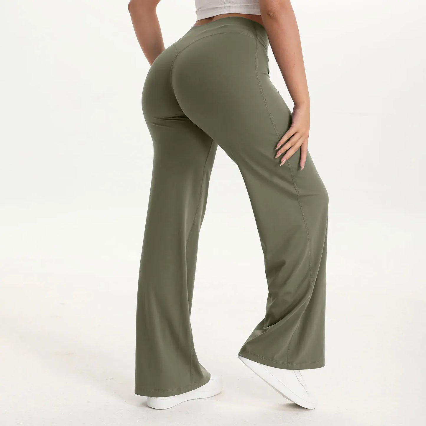 NCLAGEN SoftMotion Straight Leg Bottoms Womens Mid Waist Yoga Pants