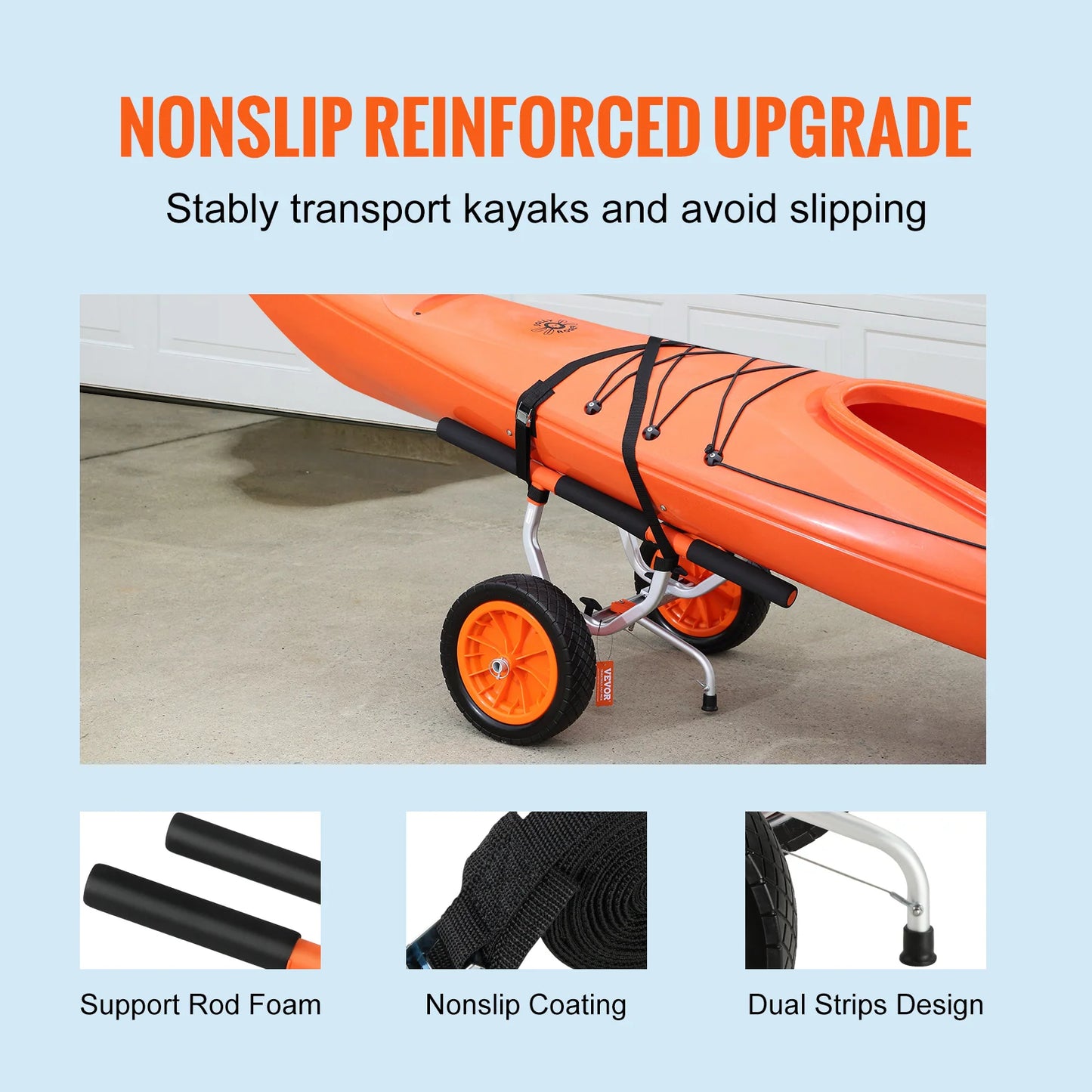 SucceBuy Kayak Cart 450lbs Capacity Aluminum Frame With Durable Wheels