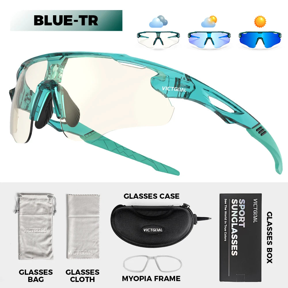 Victgoal Photochromic Cycling Sunglasses UV400 Protection For Men Women
