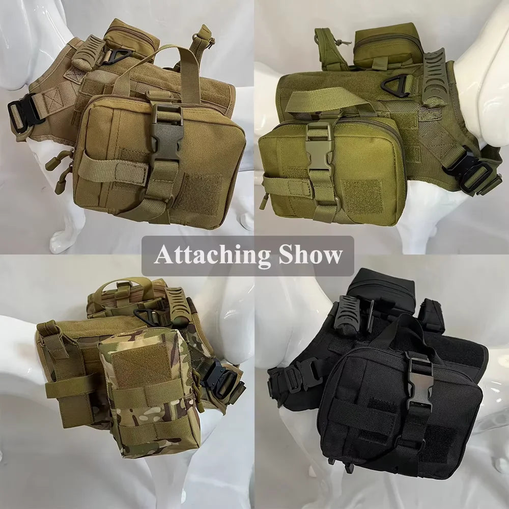 Military Tactical Dog Harness Molle Pouch Belt Attachment Kit
