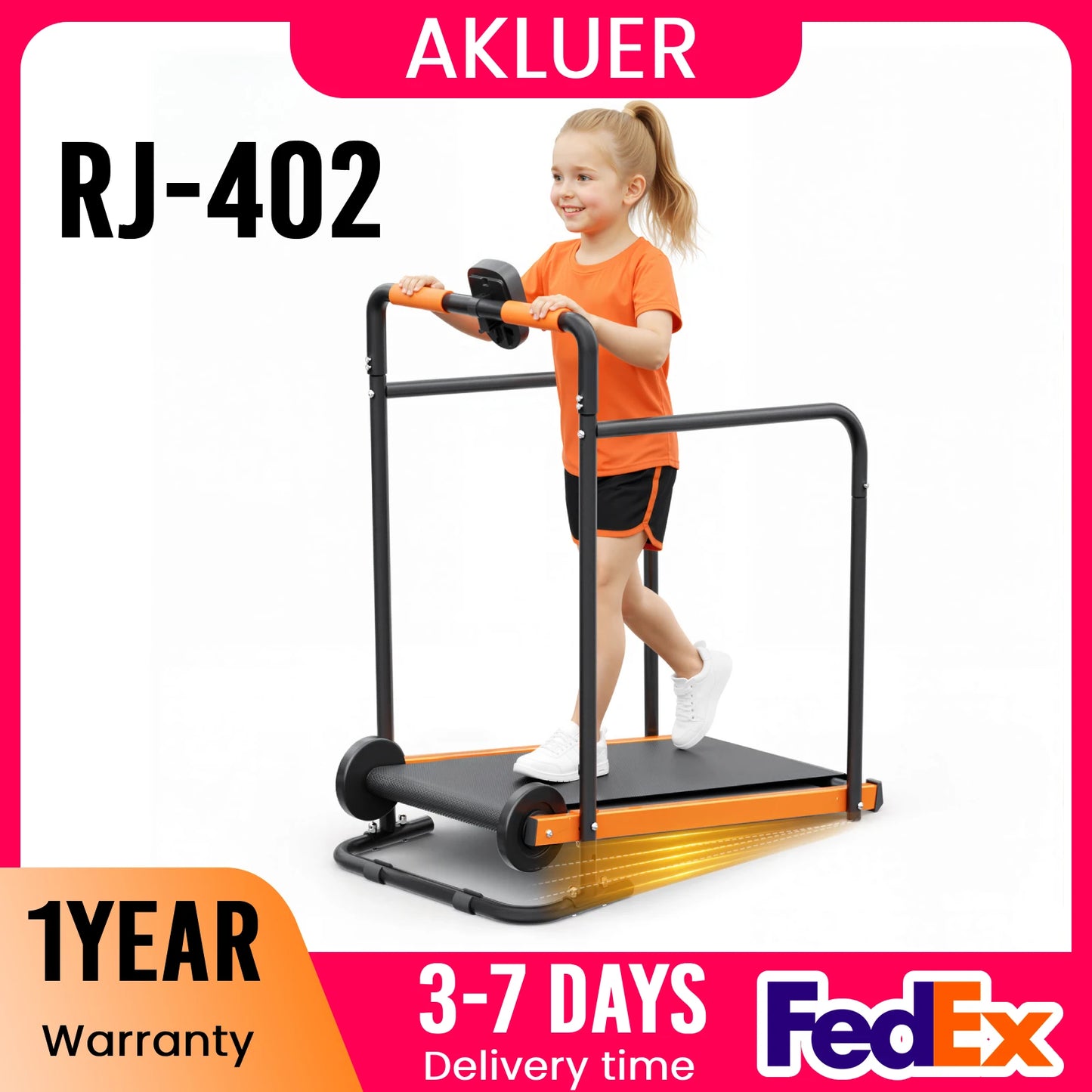 AKLUER Kids Walking Pad Treadmill Self Propelled Indoor Exercise