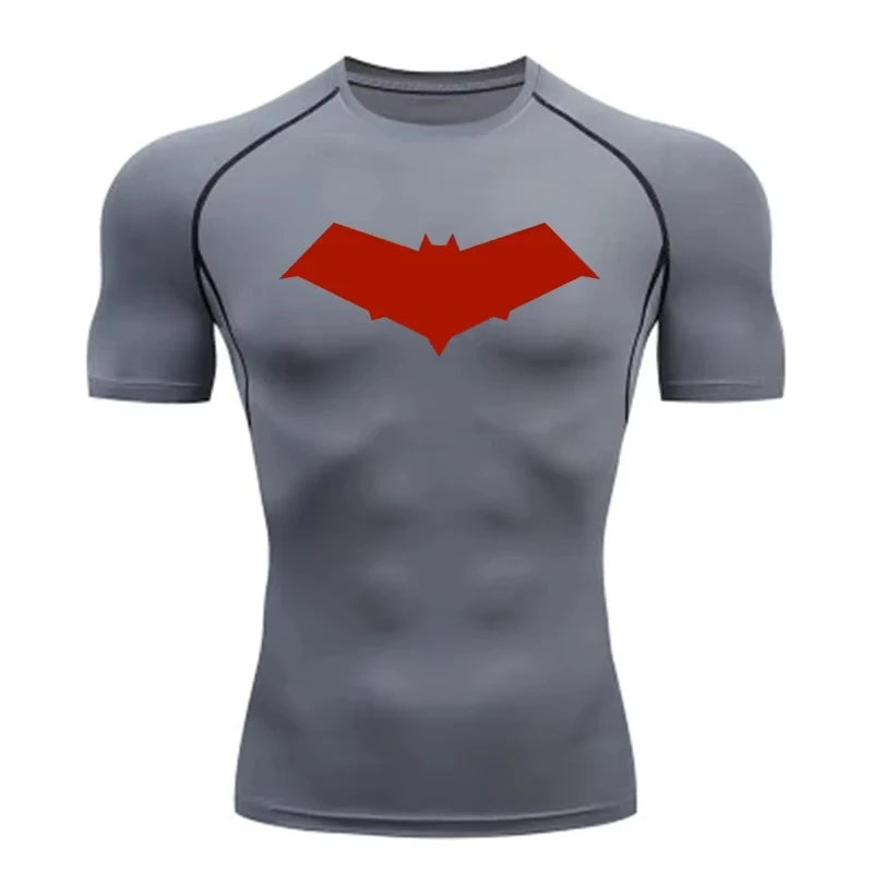Bat Print Quick Dry Compression Rash Guard Unisex Top