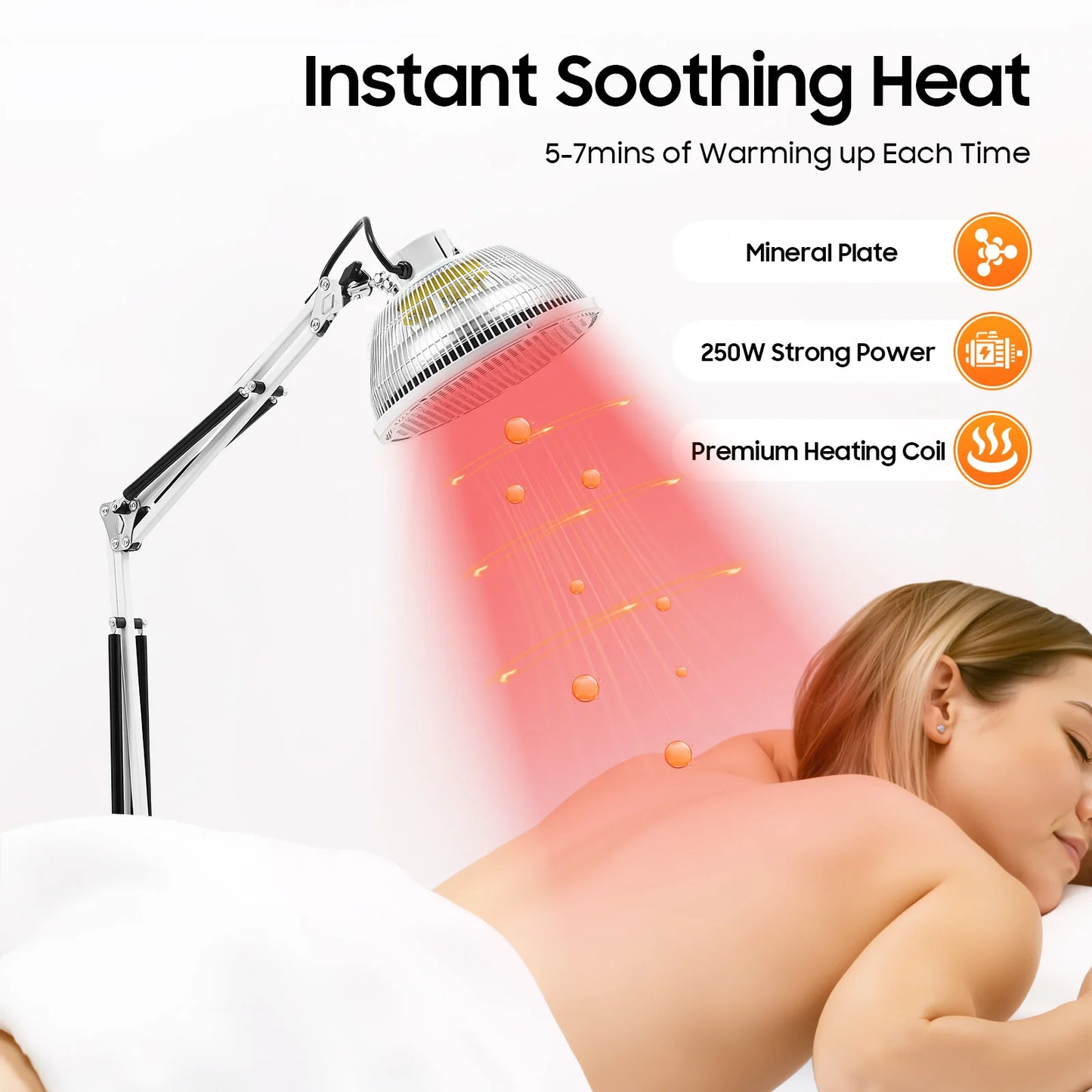 Bymaocar Far Infrared Mineral Heat Lamp 250W For Pain Relief - Alice's Wellness Hub