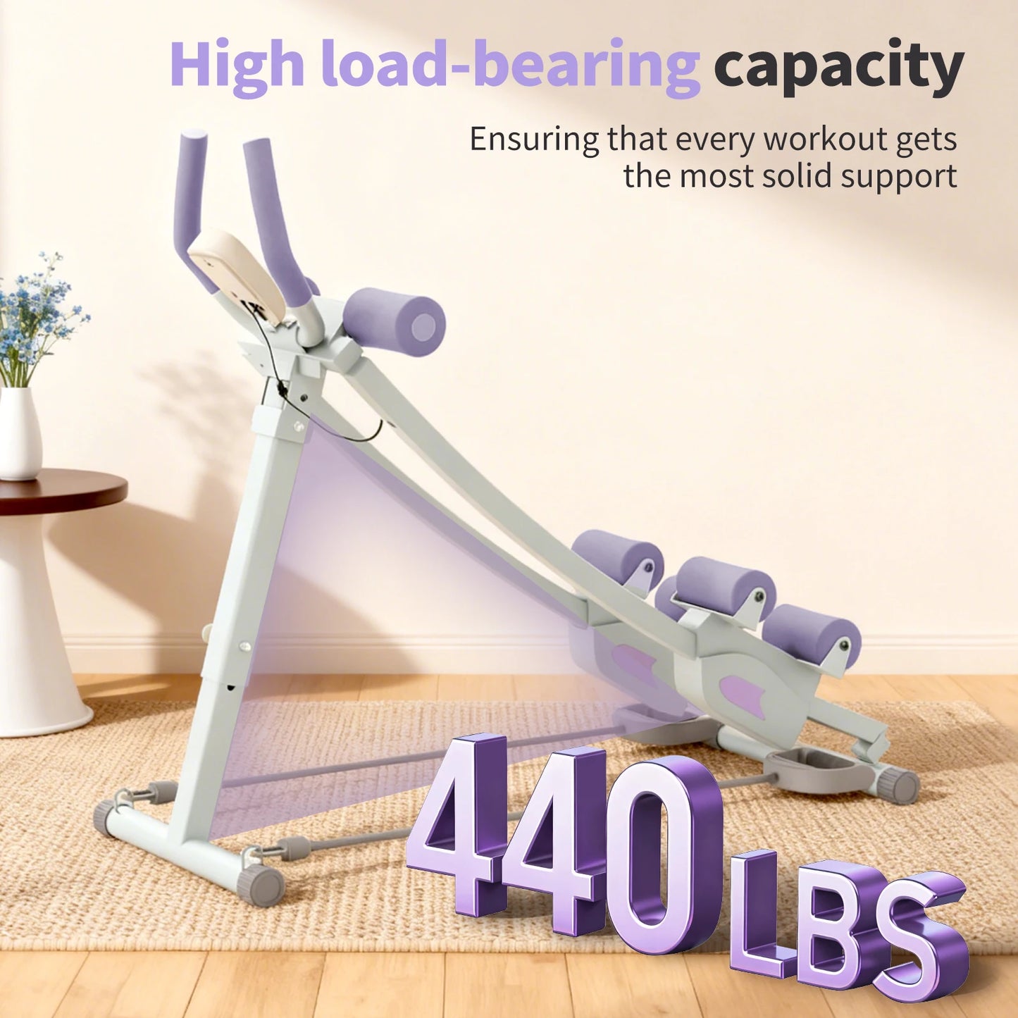 Abdominal Curling Exercise Machine Adjustable Dual Track Foldable Trainer - Alice's Wellness Hub