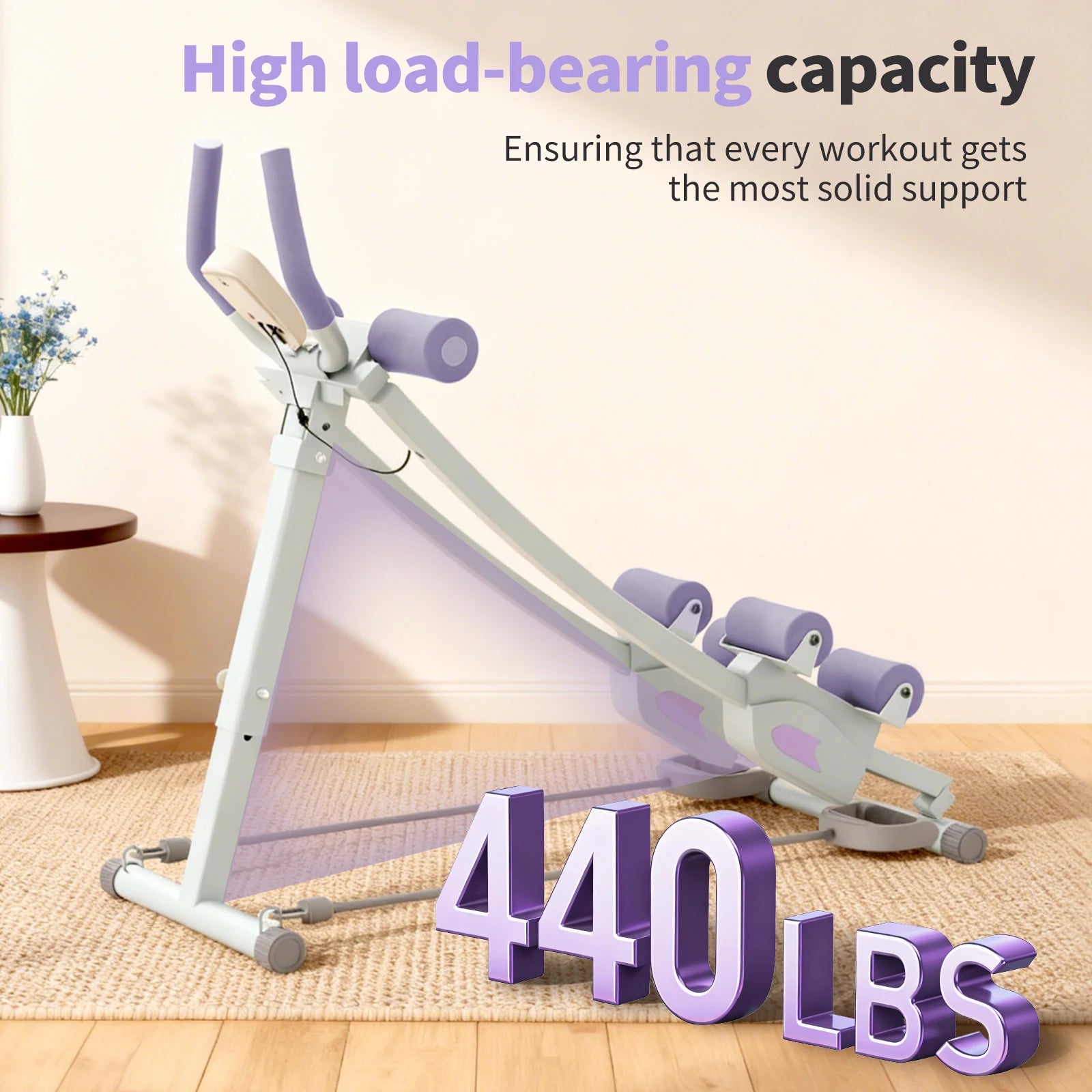 Abdominal Curling Exercise Machine Adjustable Dual Track Foldable Trainer - Alice's Wellness Hub