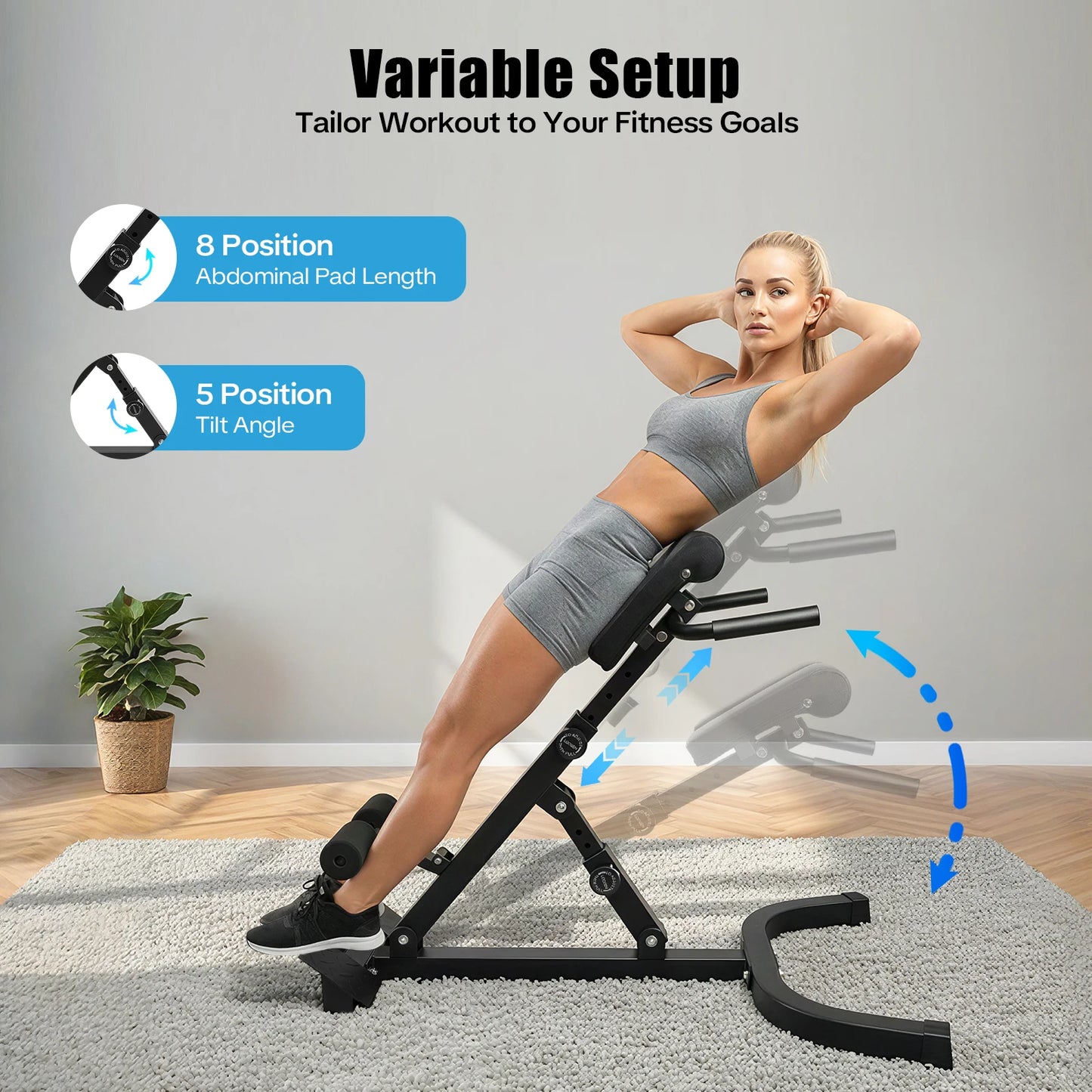 Back Extension Roman Chair With Foldable Steel Frame - Alice's Wellness Hub