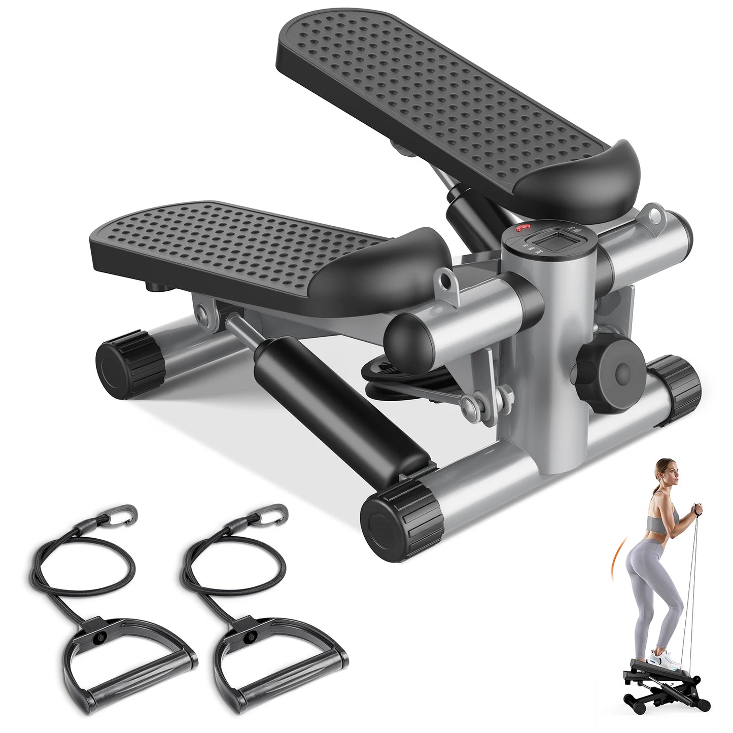 Mini Stepper With Resistance Bands 300 Lbs Capacity - Alice's Wellness Hub