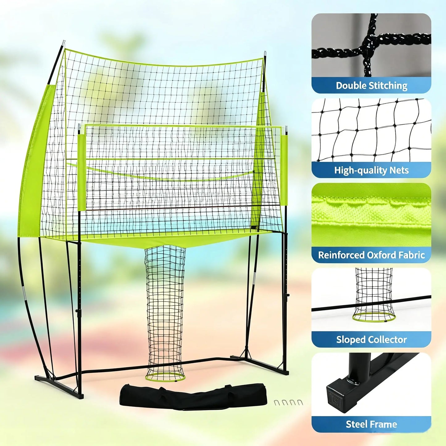 HiMISS Volleyball Net Height Adjustable Training System For Indoor Outdoor