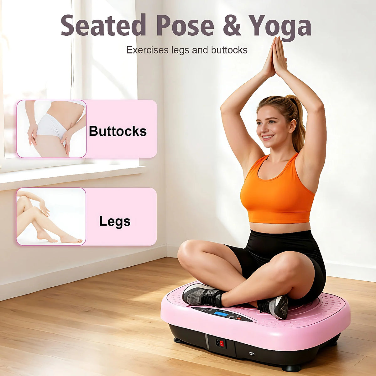 Portable Vibration Plate Exercise Machine With Bluetooth And Resistance Bands