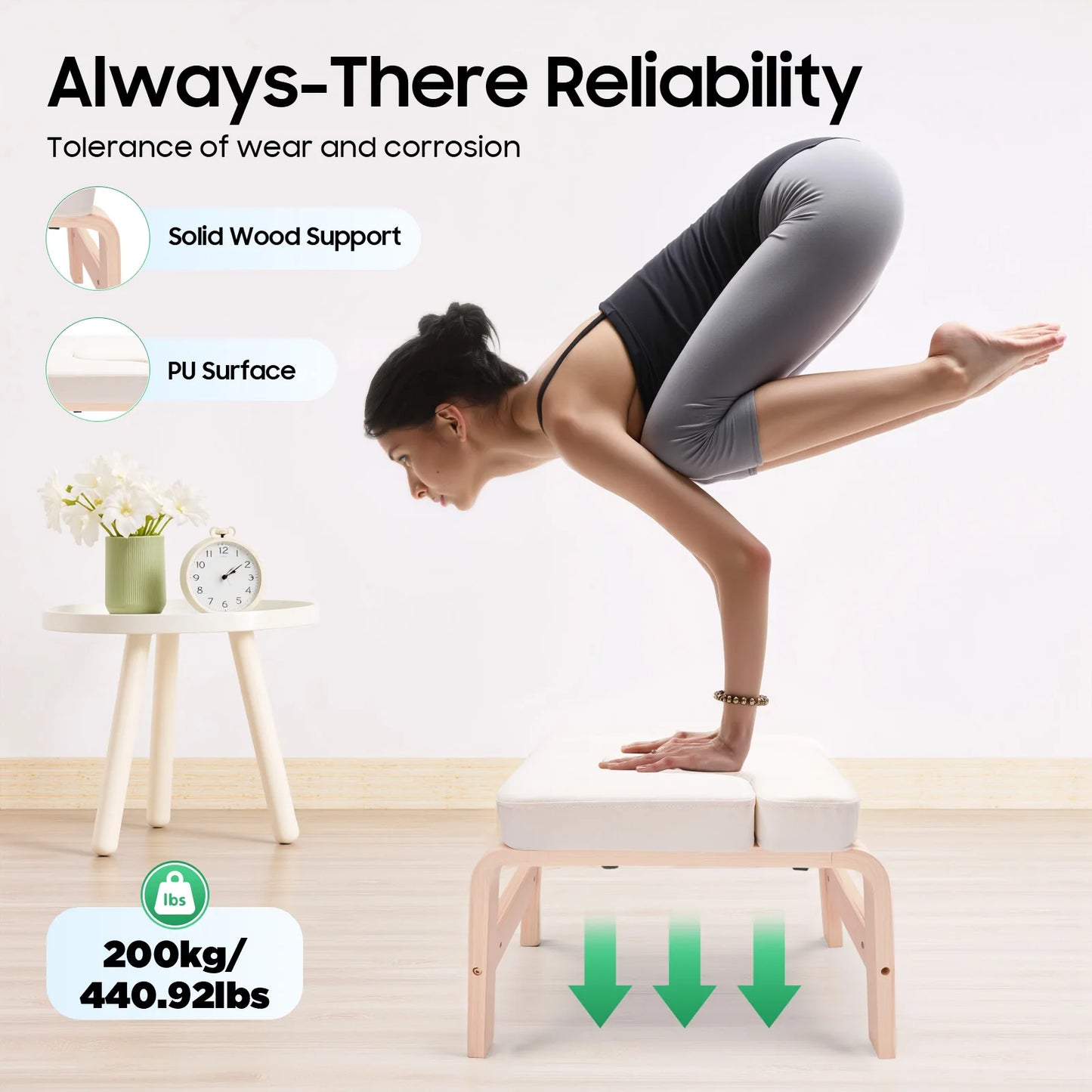 Yoga Headstand Bench Inversion Stool For Home Gym With Cushion