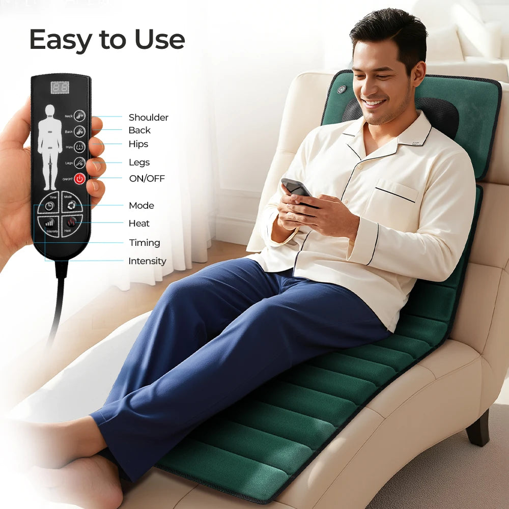 HOMEMASSA Deep Tissue Full Body Massage Mat With 10 Motors