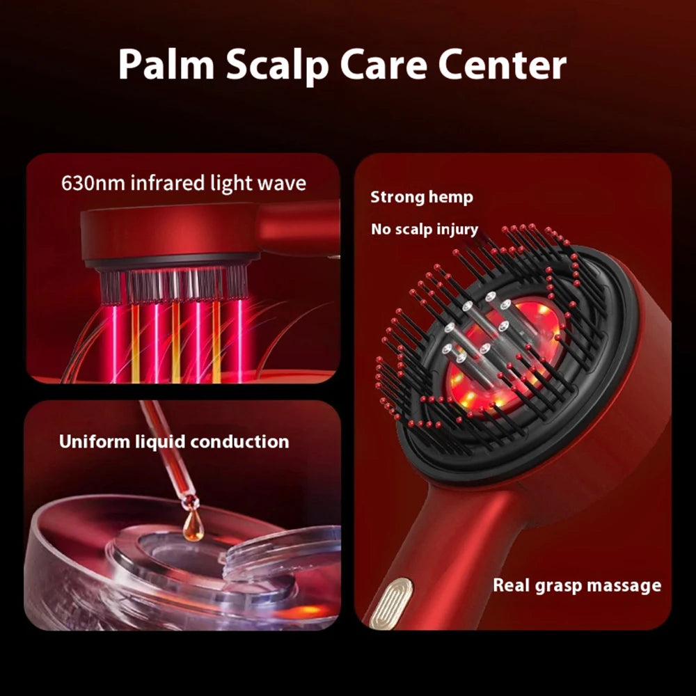 PastSky Electric Vibration Massage Comb With Red Light Hair Growth