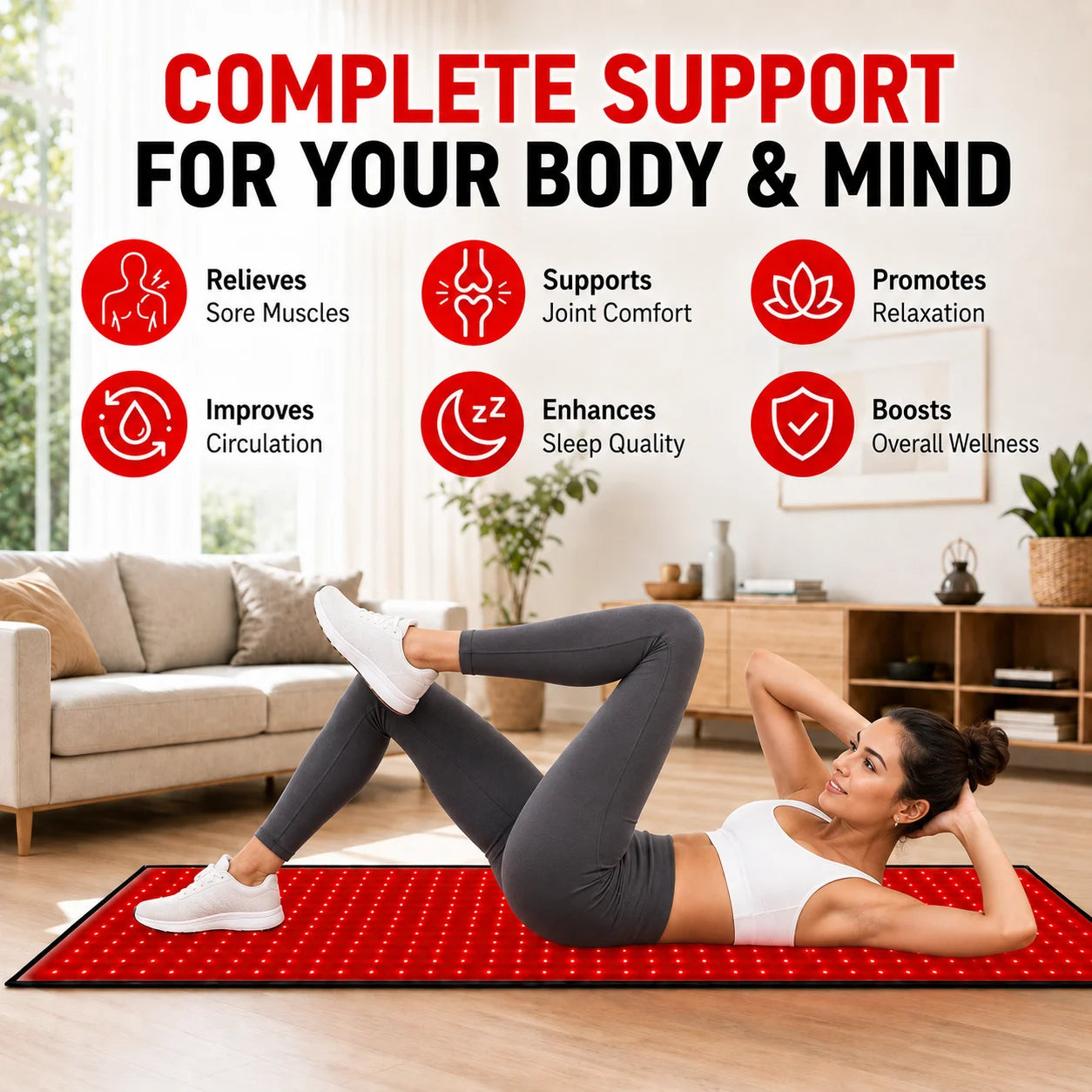 Red Light Therapy Mat 660nm And 850nm Pad With Timer