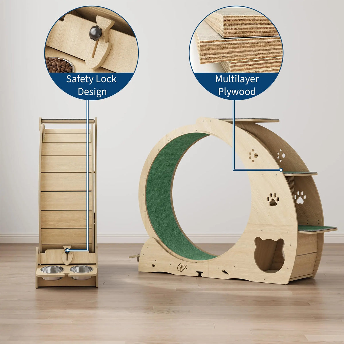 HiMISS Multifunctional Quiet Cat Exercise Wheel Treadmill