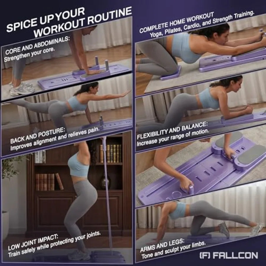 Pilates Board Full Kit With Foldable Reformer And Resistance Bands