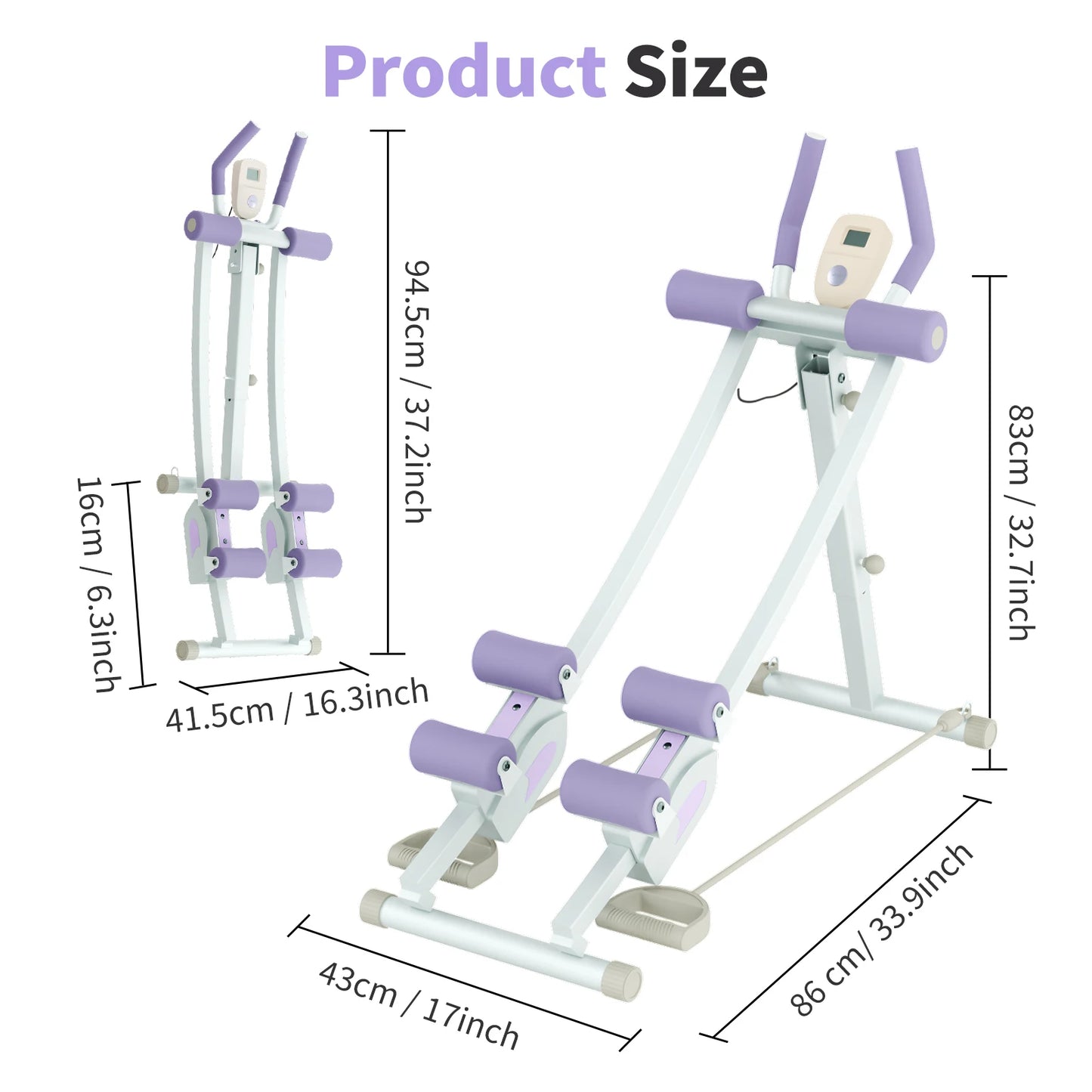 Abdominal Curling Exercise Machine Adjustable Dual Track Foldable Trainer - Alice's Wellness Hub