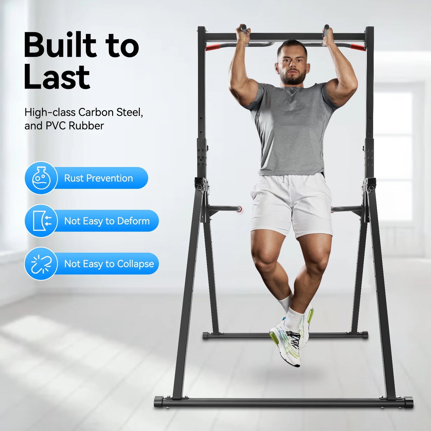 Foldable Adjustable Pull Up Bar For Home Gym 200kg Capacity - Alice's Wellness Hub