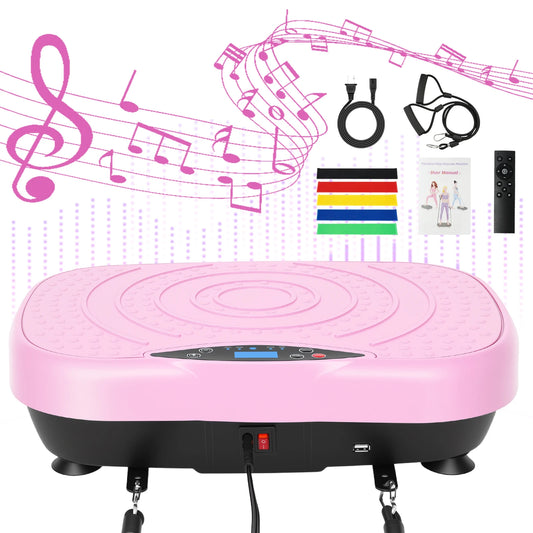 Portable Vibration Plate Exercise Machine With Bluetooth And Resistance Bands