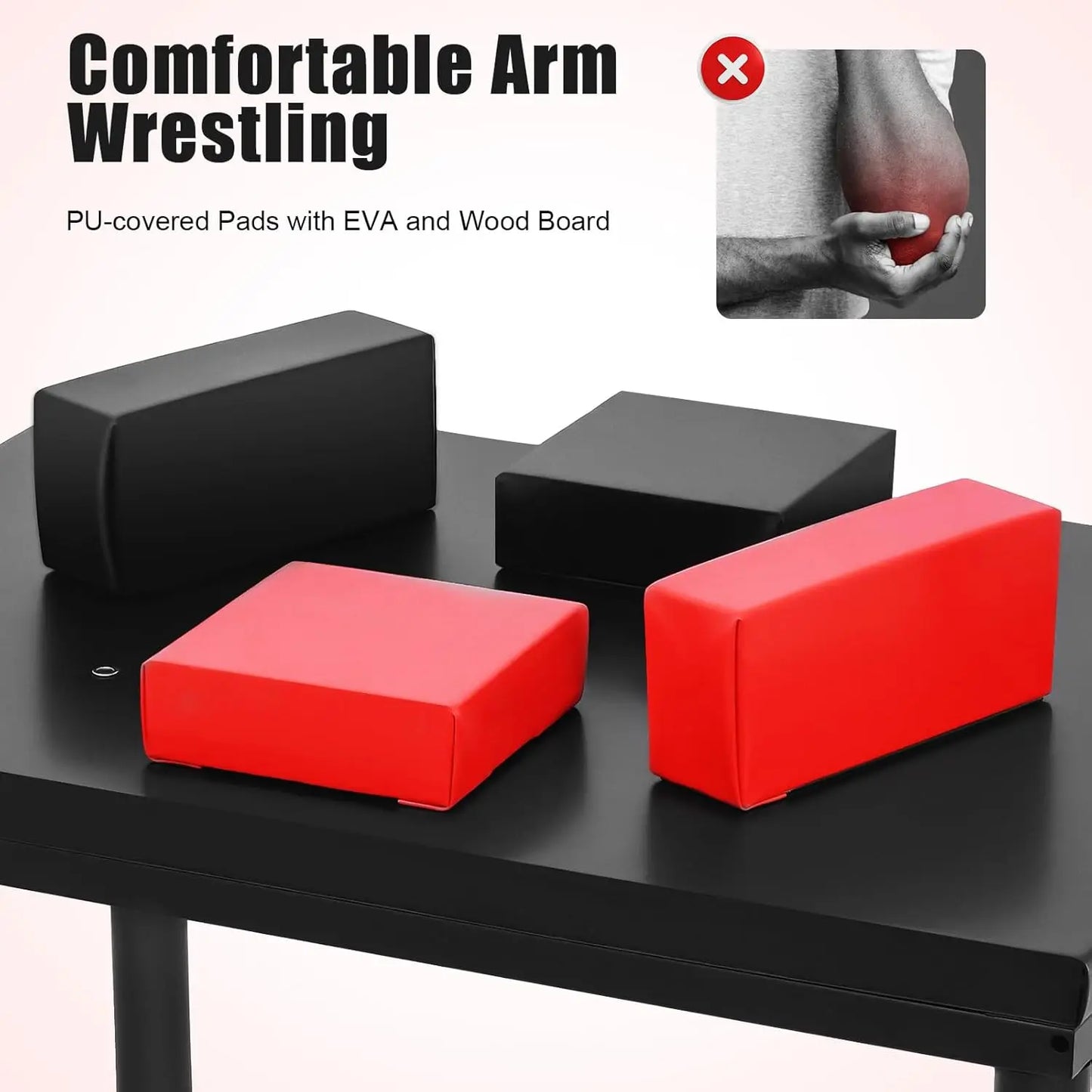 Arm Wrestling Training Table 2200Lbs Adjustable With Wrist Strap For Gyms