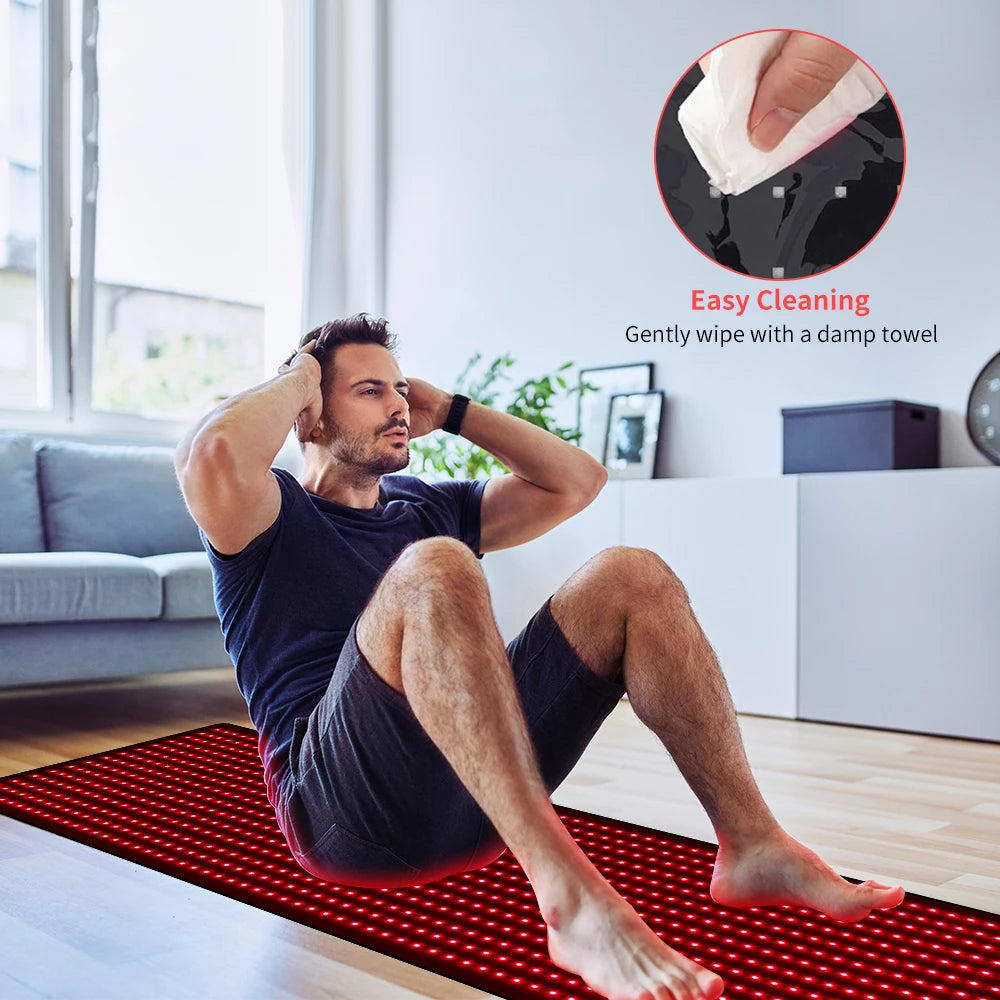 Red Light Mat Full Body 63" x 23.6" 945pcs LEDs 660nm and 850nm Red Light Blanket Whole Body LED Light Relax Pad