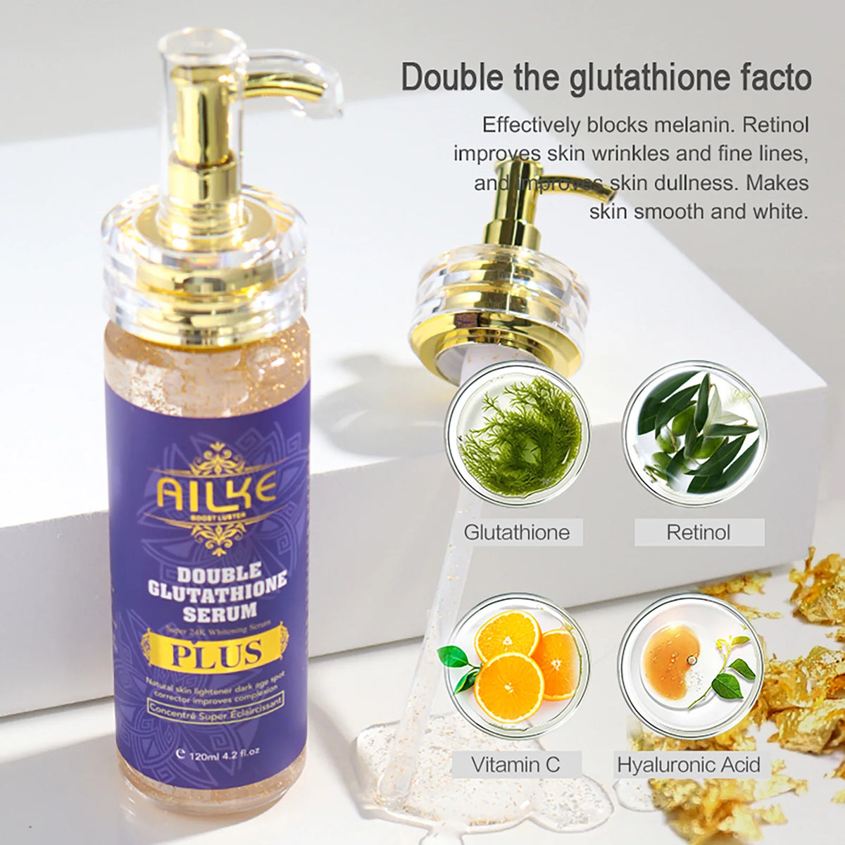 Ailke Double Glutathione Whitening Serum for Dark Spot Reduction