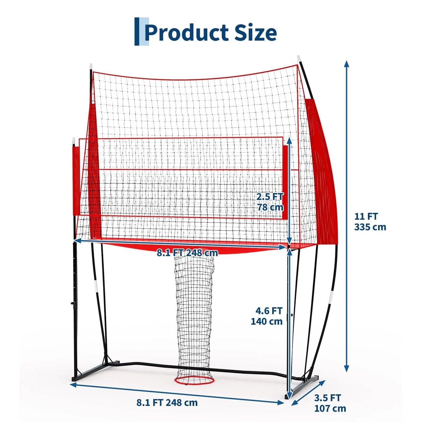 HiMISS Volleyball Net Height Adjustable Training System For Indoor Outdoor