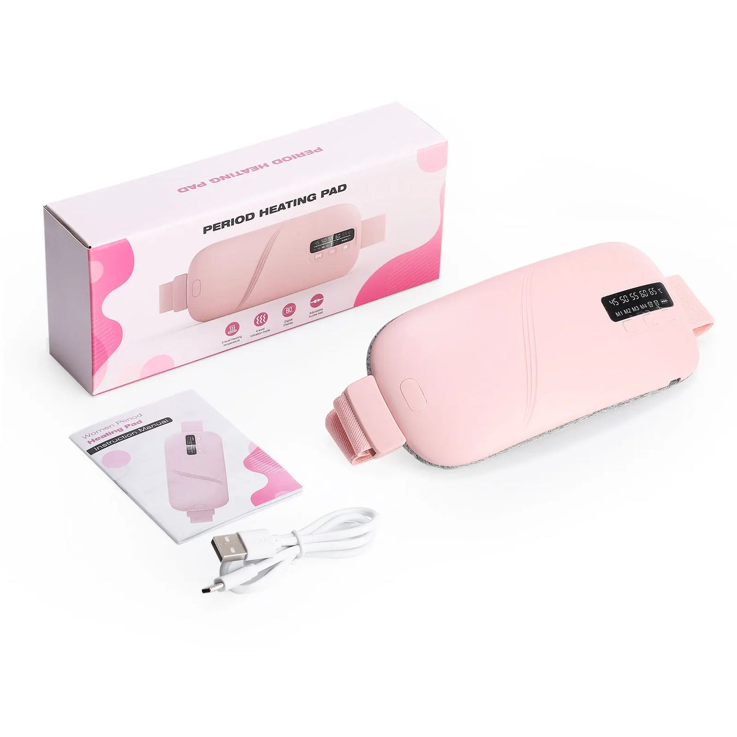 Hailicare Menstrual Heating Pad Belt Rechargeable Waist Massager