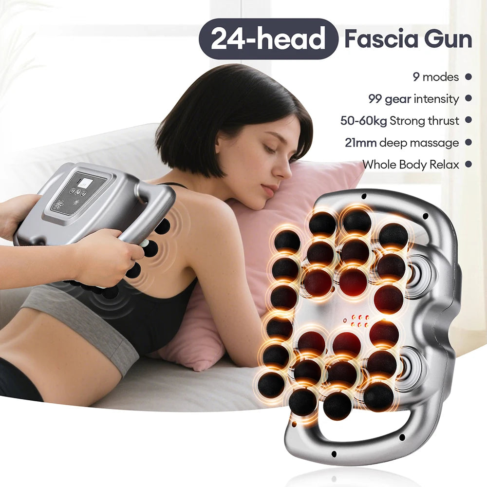 Foreverlily 24 Head Fascia Gun With Nine Modes Massager - Alice's Wellness Hub