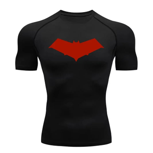 Bat Print Quick Dry Compression Rash Guard Unisex Top