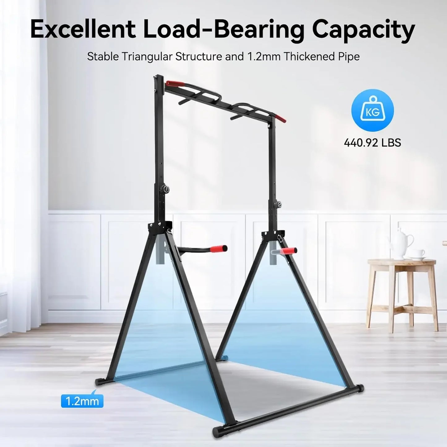 Power Tower Pull Up Bar Dip Station Adjustable Free Standing - Alice's Wellness Hub