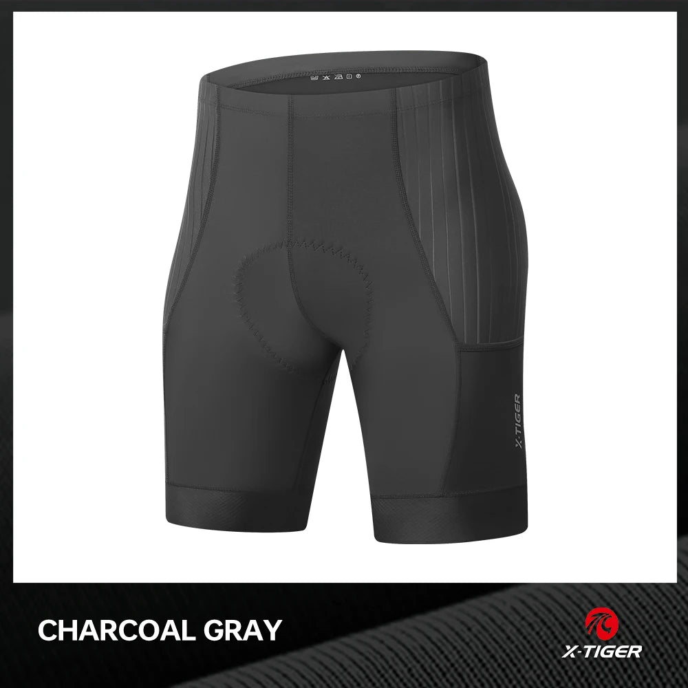 Xtiger Men Long Distance Cycling Shorts Quick Dry Shock Pad